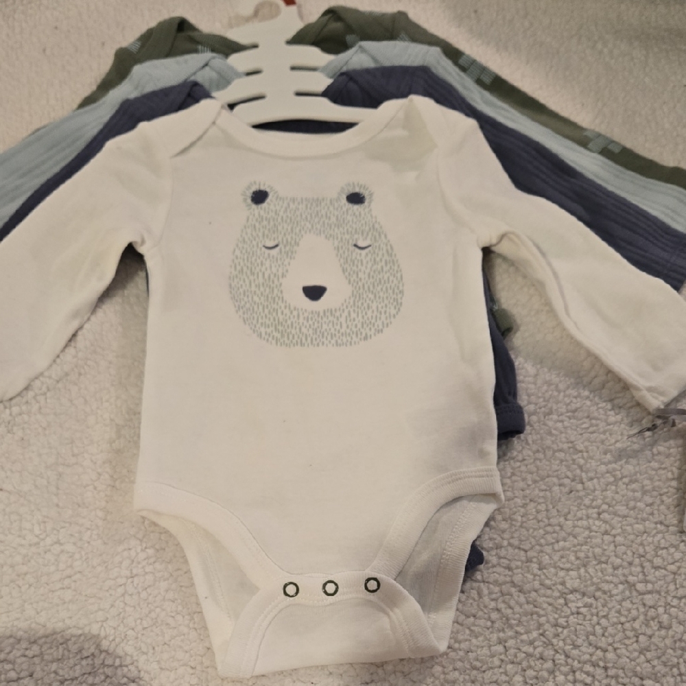 Cozy  Long Sleeve Onesie/ 4 Pk.